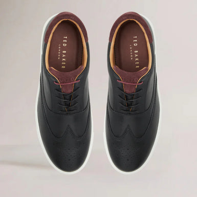 Men's Dentoon-Brogue Detail Leather Trainer Black