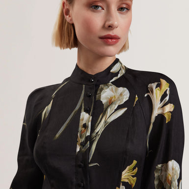 Women's KEEKAA-Linen Silk Pleated Mini Dress