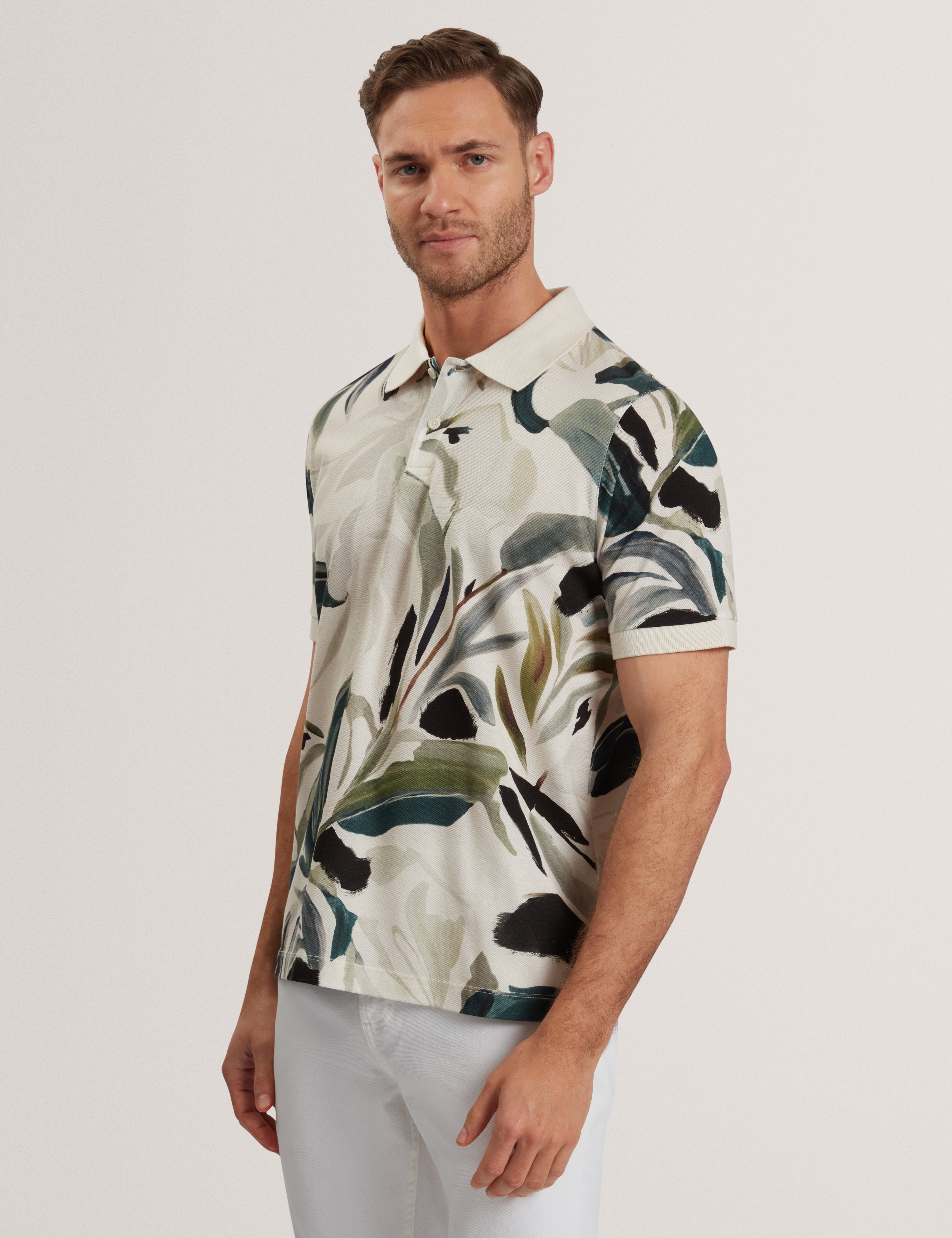 Men's KIVEM-SS Cotton Floral Print Polo