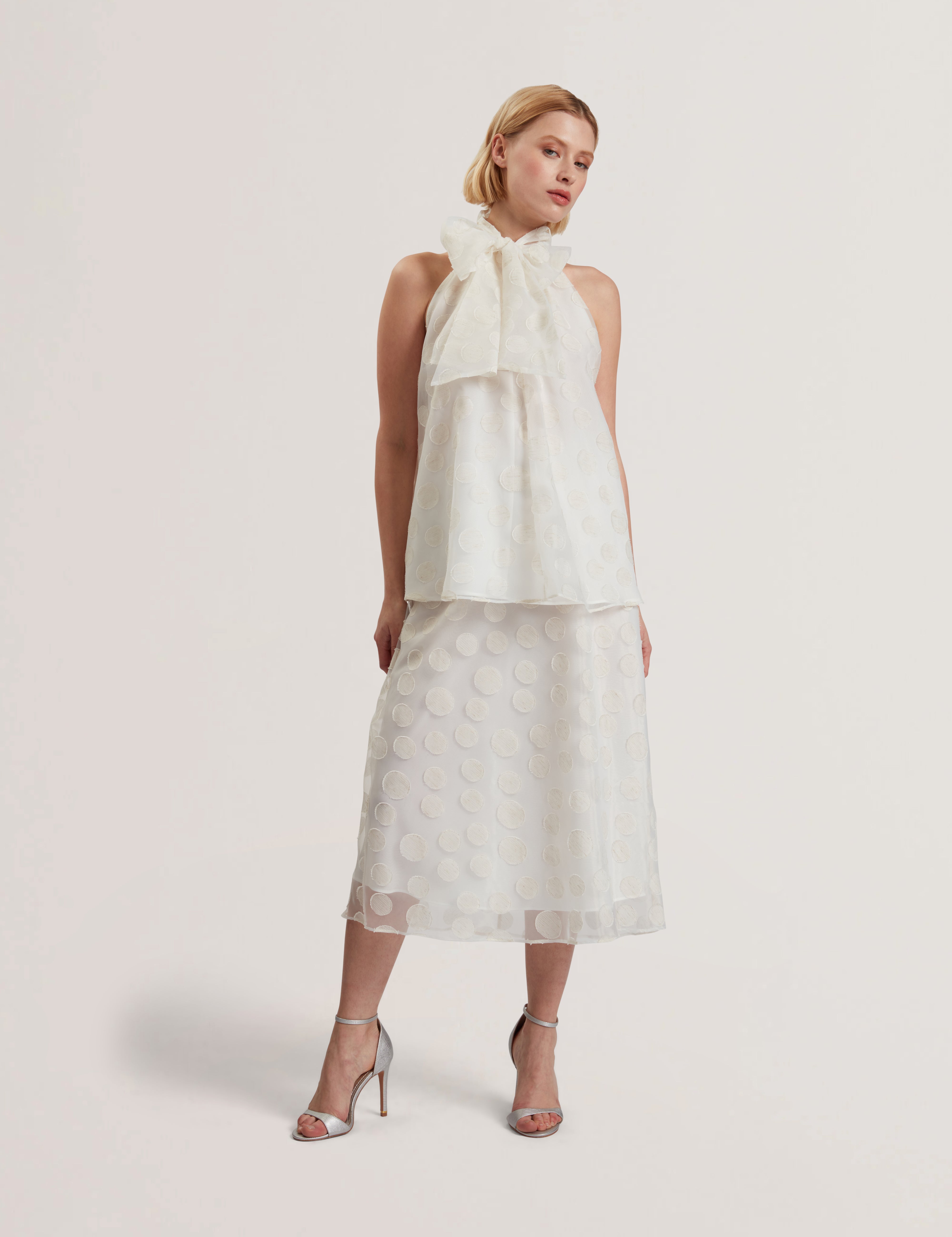 Women's LANIATA-Sheer Spotty Detail Midi Skirt