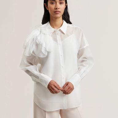 Women's LANYAA-Organza Corsage Oversized Shirt