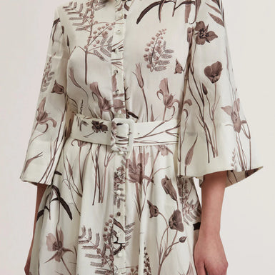Womens LUWISA-Linen Silk Pleated Midi Dress
