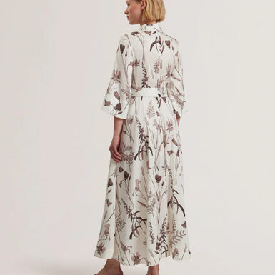 Womens LUWISA-Linen Silk Pleated Midi Dress