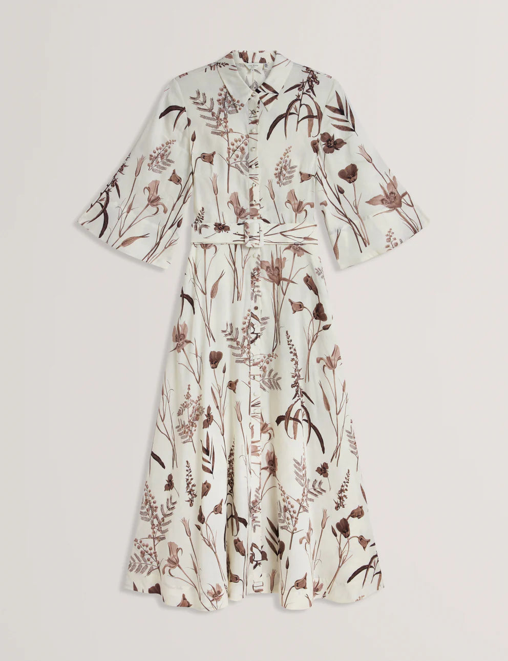 Womens LUWISA-Linen Silk Pleated Midi Dress