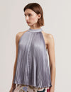 Women's MAMIIA-Super Pleated Sleeveless Top Lilac