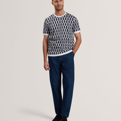 Men's MARVINS-SS Jacquard Stripe Geo T-Shirt