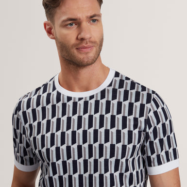 Men's MARVINS-SS Jacquard Stripe Geo T-Shirt