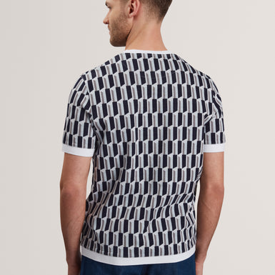 Men's MARVINS-SS Jacquard Stripe Geo T-Shirt