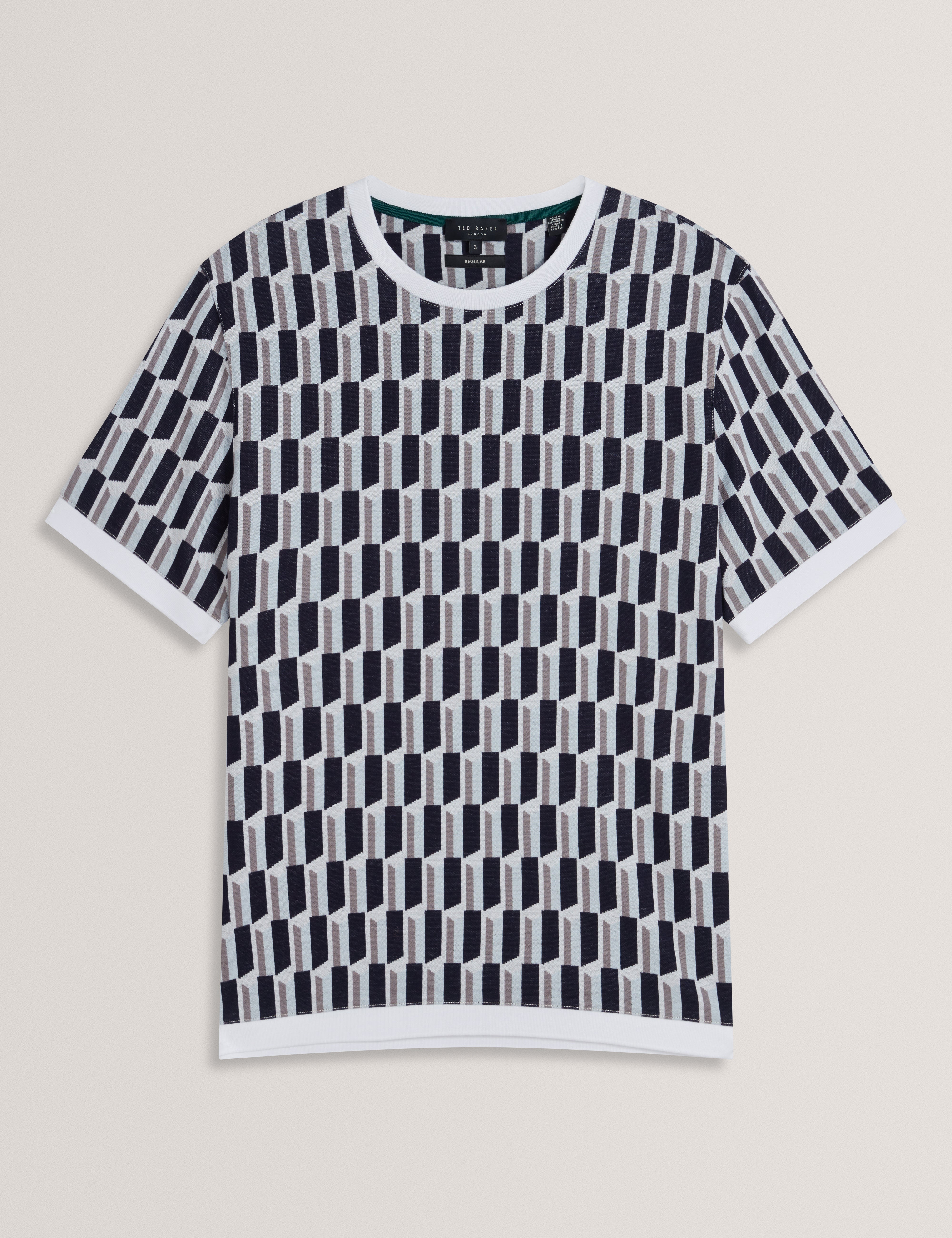 Men's MARVINS-SS Jacquard Stripe Geo T-Shirt