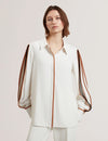 Women's MIRITI-Piping Detail Long Sleeve Shirt Ivory