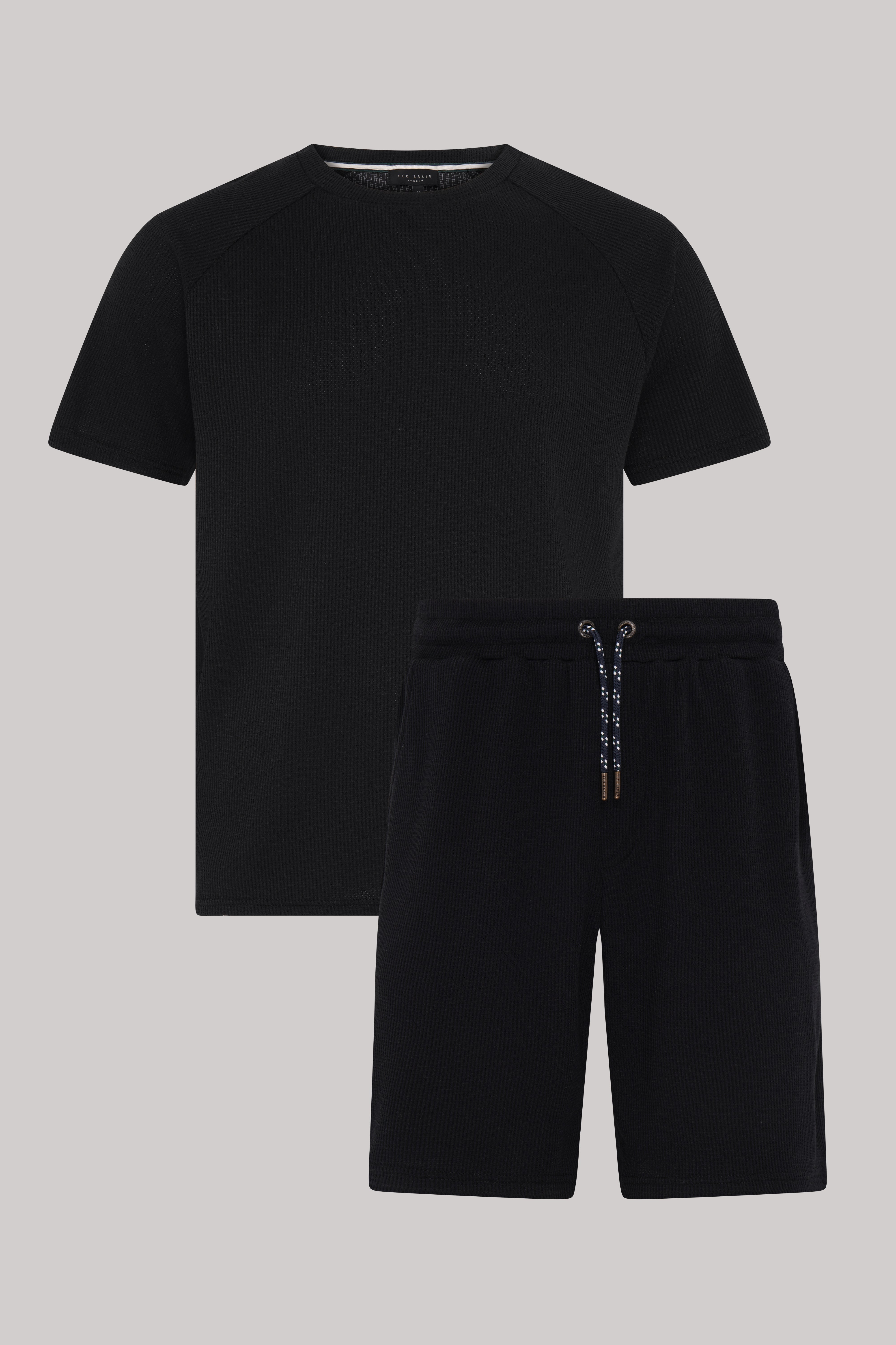Men's Sleepwaf-Waffle Top And Short Set