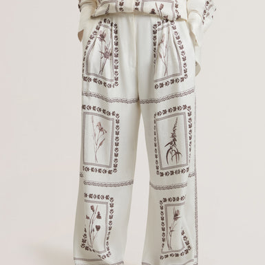 Women's ORNITHA-Linen Silk Wide Leg Trouser Ivory