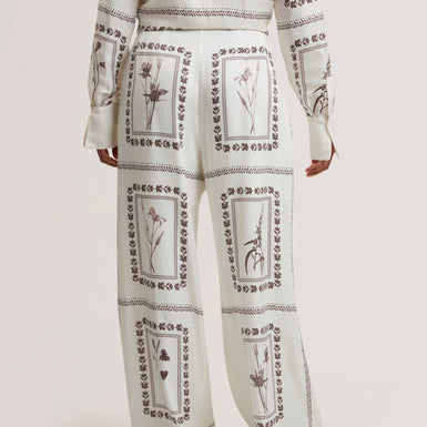 Women's ORNITHA-Linen Silk Wide Leg Trouser Ivory