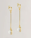 Women's PERLLIE-Logo Pearl Long Drop Earrings