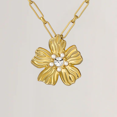 Women's PETRICE: Flower Statement Crystal Pendant
