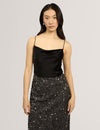 KITI: Satin Cowl Neck Cami Top