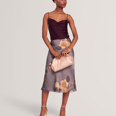 KITI: Satin Cowl Neck Cami Top
