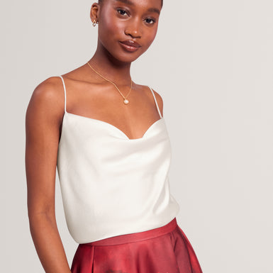 KITI: Satin Cowl Neck Cami Top