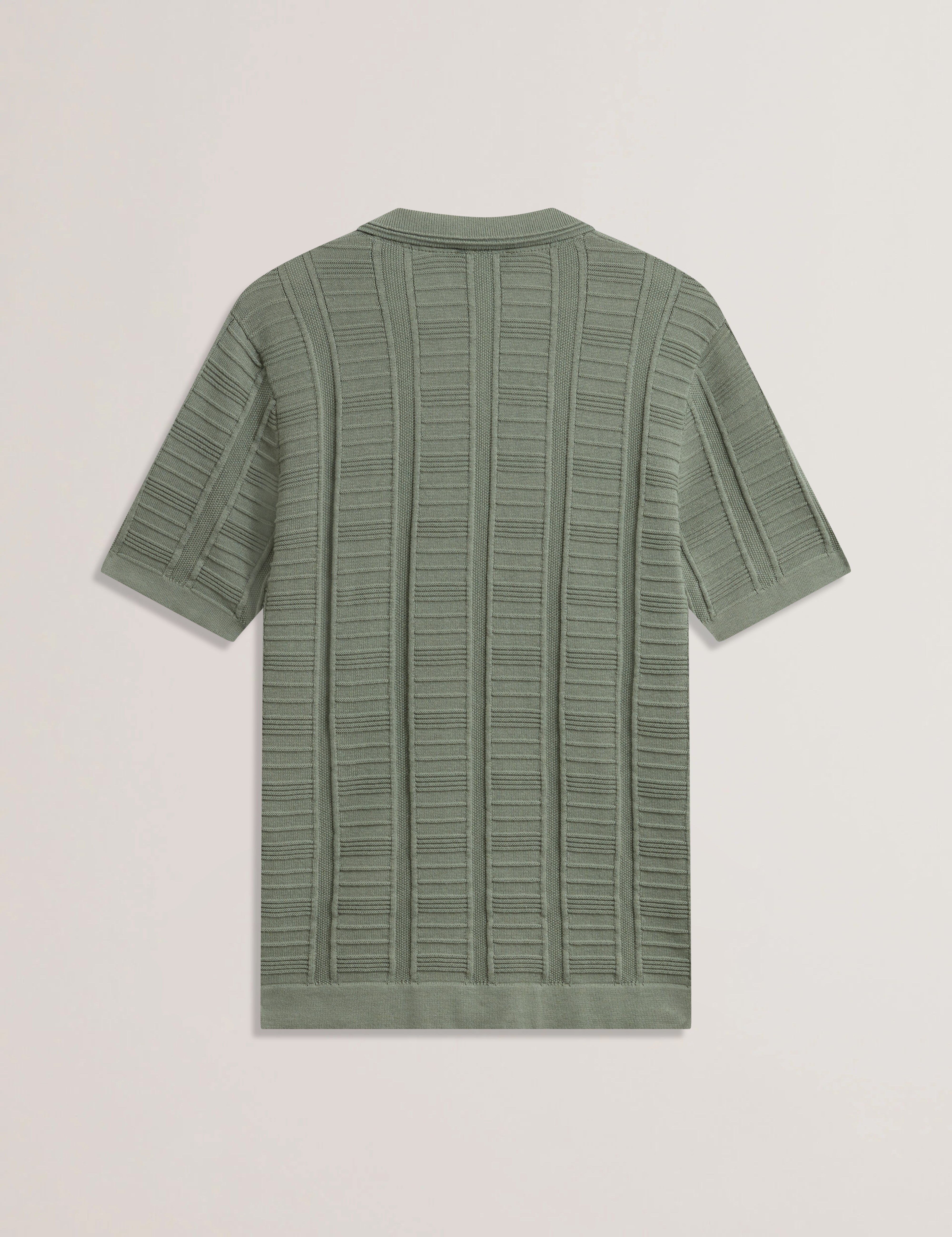 Men's RUZZA-SS Open Neck Textured Polo Green