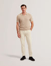 Men's RUZZA-SS Open Neck Textured Polo