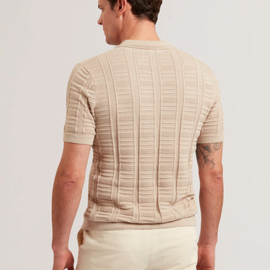 Mens RUZZA-SS Open Neck Textured Polo