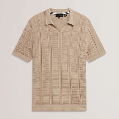 Mens RUZZA-SS Open Neck Textured Polo