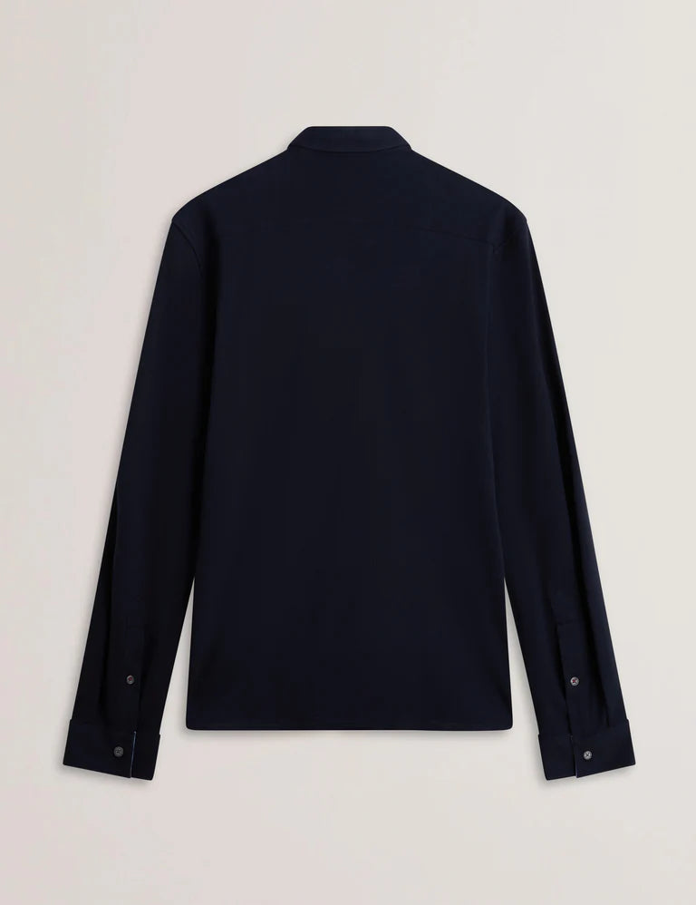 Men's LUCKEY-LS Regular Cotton Pique Jersey Navy