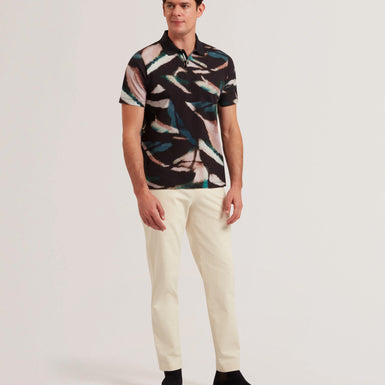 Mens DIAOUNE-SS All-Over Leaf Printed Polo