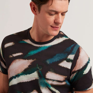 Mens WILSDOR-SS All-Over Leaf Printed T-Shirt