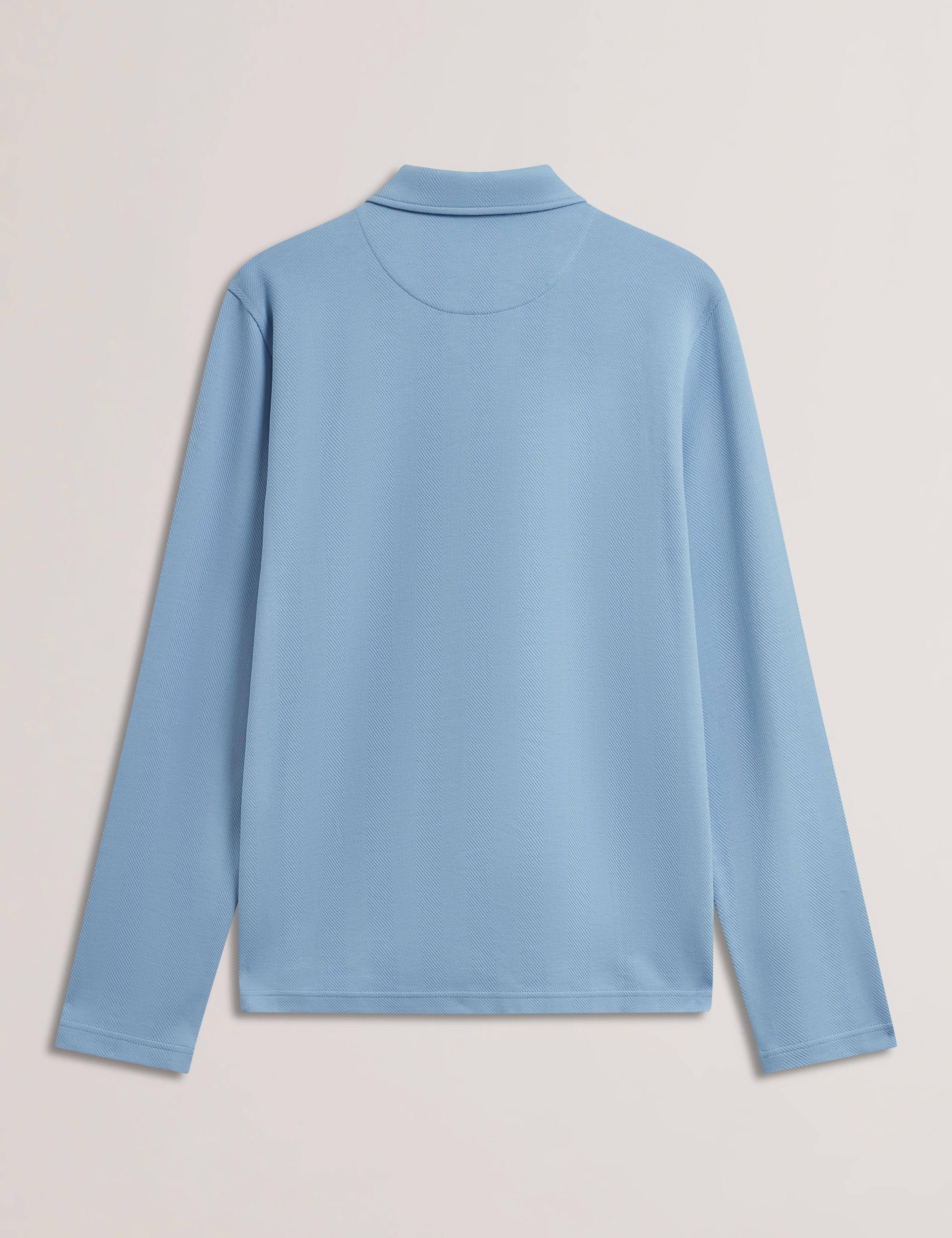 Men's KALEND-LS Zip Herringbone Polo Blue