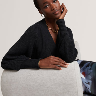 MALLEE: V Neck Boxy Fit Cardigan