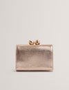 ROOSA: Rose Detail Leather Small Bobble Purse