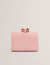 ROOSA: Rose Detail Leather Small Bobble Purse