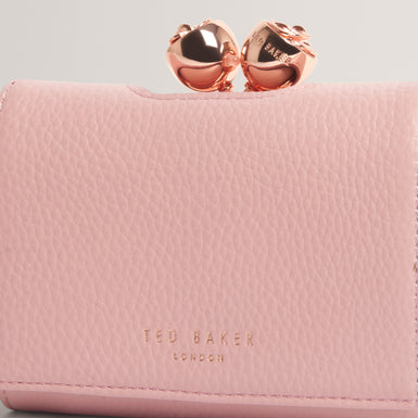 ROOSA: Rose Detail Leather Small Bobble Purse