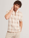 HALPIRT: Ss Check Stitch Zip Neck Polo