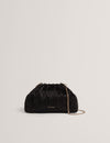 HILARIE: Crystal Drawstring Gathered Clutch