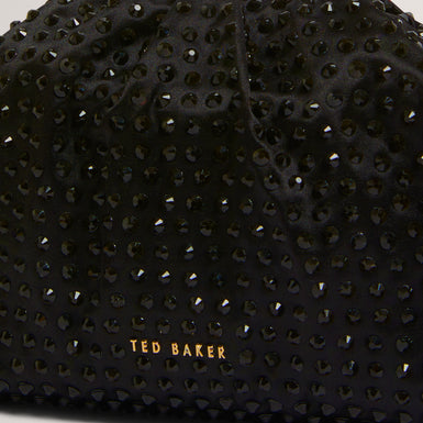 HILARIE: Crystal Drawstring Gathered Clutch