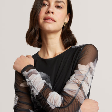 ARIETTY: Ruched Bodycon Midi Dress