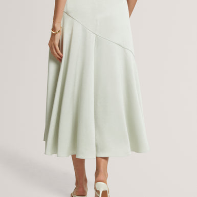HARLAH: Midi Skirt With Diagonal Seam Detail