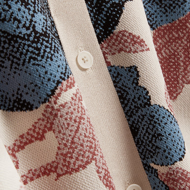 ASHQARA: Ss Relaxed Floral Button Through Polo