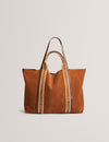 LAURREL: Suede Webbing Detail Large Shopper