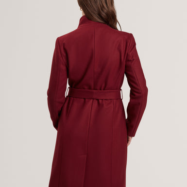 PPOPPYY: Mid Length Belted Wool Wrap Coat