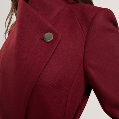 PPOPPYY: Mid Length Belted Wool Wrap Coat