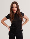 KATRINO: Metallic Short Sleeve Crew Neck Tee