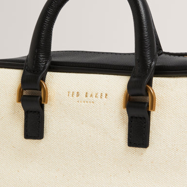LAURALY: Elongated Canvas Boxy Top Handle Bag