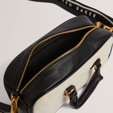 LAURALY: Elongated Canvas Boxy Top Handle Bag