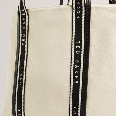 LAURINE: Canvas Webbing Detail Large Shopper