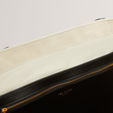 LAURINE: Canvas Webbing Detail Large Shopper