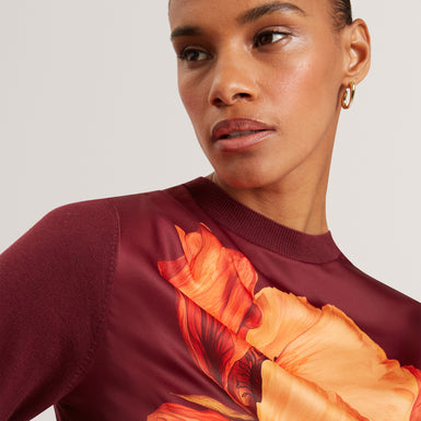 NIFORIA: Floral Print High Neck Sweater