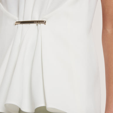ALAYRA: Draped Bar Detail Top